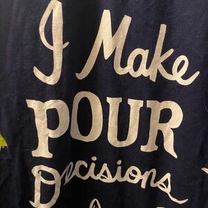 Navy Graphic Tee with White Text